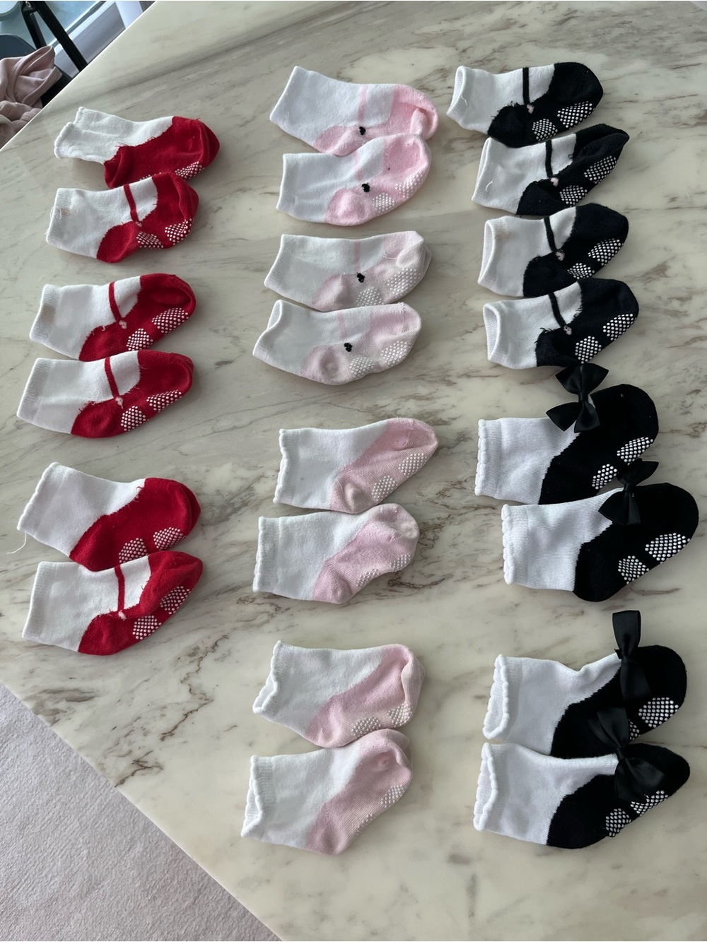 Puma Infant Ankle Socks Pack - White with Red, Pink & Black